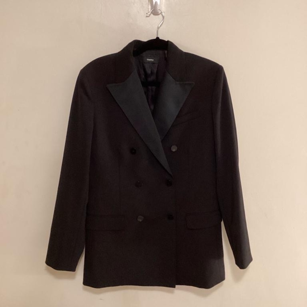 Theory Double-Breasted Jacket in Sevona Stretch Wool